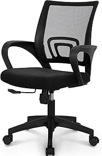 NEO CHAIR Office Desk Computer Chair Ergonomic Mesh Gaming Cushion Seat with Comfy Lumbar Mid Back Support Adjustable Height Swivel Rolling Wheels ...
