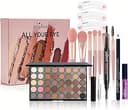 40-Color Eyeshadow Palette Eye Makeup Set with Eyeliner Pencil, Glitter Liquid Eyeliner, Eyebrow Pencil, Mascara, 8 Brushes and 3 Eyebrow Tools for...