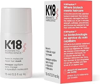 K18 Leave-In Molecular Repair Hair Mask - Peptide Hair Treatment Mask for Bleach, Color, Chemical + Heat Damaged Strands - Immediate + Lasting Dama...