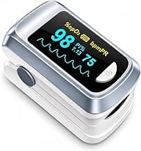 Fingertip Pulse Oximeter Blood Oxygen Saturation Monitor Pulse Ox, Heart Rate and Fast Spo2 Reading Oxygen Meter with OLED Screen Included Lanyard ...