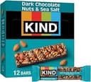 KIND Healthy Snacks Bars, Dark Chocolate Nuts & Sea Salt, Gluten Free, Low Sugar, High Fiber Snacks, 6g Protein, 12 Count