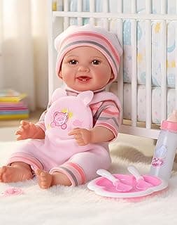 BABESIDE Baby Doll Girl - 12-Inch Realistic Baby Dolls with Magic Feeding Bottle Real Life Vinyl Toy Gift for 3+ 4 5 6 Years, Ideal for Birthday, P...