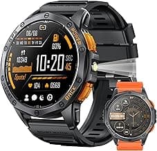 Military Smart Watches Built-in GPS, 170+ Sport Modes for Men with Flashlight, Smartwatch for Android Phones and iPhone, 1.43" AMOLED Screen Blueto...
