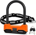 Combination U Lock and Chain Set - Heavy Duty Anti-Theft Combo Bike Lock for Electric Scooter, E-Bike & Bicycle, 4-Digit Resettable, Chain with Pro...
