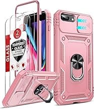 LeYi for iPhone 8 Plus Case: iPhone 7 Plus Phone Case with 2X Tempered Glass Screen Protector, Slide Camera Cover Military-Grade para iPhone 8 Plus...