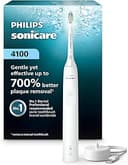Philips Sonicare 4100 Rechargeable Electric Toothbrush, 1 Brush Head, White | 700% More Plaque Removal¹, Pressure Sensor, 2 Brush Settings, 2-Minute Guided Timer, 14-Day Battery, HX3681/23