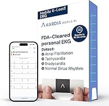 KardiaMobile 6L EKG Monitor, Medical-Grade, FDA-Cleared Heart Monitor, 6 Views of The Heart, Results in 30 Seconds, Unlimited Recordings, Works wit...