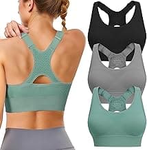 Adjustable Sports Bras for Women: 3 Pack High Support Padded Racerback Sport for Large Bust Workout Running Gym