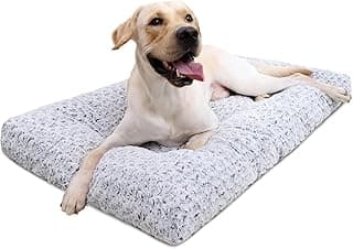KSIIA Washable Dog Bed Deluxe Plush Dog Crate Beds Comfy Kennel Pad Anti-Slip Pet Sleeping Mat for Large, Jumbo, Medium, Small Dogs Breeds, 35" x 2...