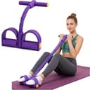 Pedal Resistance Band with Handle,4/6/8 Tubes Options,Soft Foot Straps | Premium Thick TPE Tubes with 300% Stretch,Soft NBR Rubber Foot Pedal,Multi...