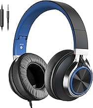 AC01 Over-Ear Headphones Wired, Passive Noise Isolating Corded Stereo Headsets with Mic Volume Control for Adults Teens 3.5mm for Chromebooks, Lapt...
