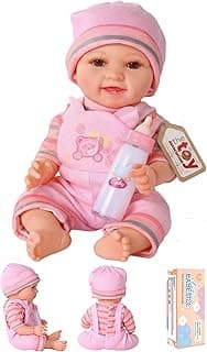 BABESIDE Baby Doll Girl - 10-Inch Realistic Baby Dolls with Magic Feeding Bottle Real Life Vinyl Toy Gift for 3+ 4 5 6 Years, Ideal for Birthday, P...