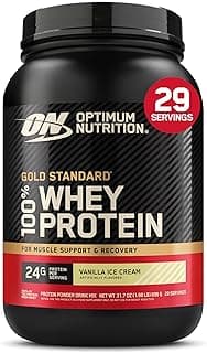 Optimum Nutrition Gold Standard 100% Whey Protein Powder, Vanilla Ice Cream, 2 Pound (Packaging May Vary)