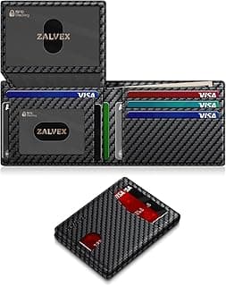 Wallet for Men Slim RFID Blocking Leather Credit Card Holder Wallet for 14 Cards, Bifold Minimalist Thin Wallet with 2 ID Windows & Cash Slot, Fron...