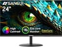 SANSUI Computer Monitor 24 inch Eye Care FHD 1080P Display HDMI,VGA Ports with 178° Viewing Angle/Frame-Less/Tilt/VESA Compatible for Office and Home
