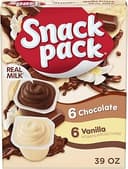 Snack Pack Chocolate and Vanilla Pudding Cups, 3.25 oz., 12-ct Family Pack