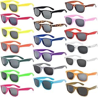 QYVEWY 20 Pairs Bulk Sunglasses for Adult Retro 70s 90s Cheap Glasses (20Color)