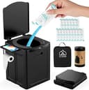 Portable Toilet for Adults, Folding Camping Toilet with Carry Bag | 15 Waste Bags & 15 Liquid Waste Solidifier for RV Toilet, Road Trips, Hiking, C...