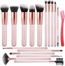 Real Perfection Makeup Brush Set 16 Pcs with 1 Eyebrow Razor Premium Synthetic Foundation Powder Concealers Eyeshadow Blush Makeup Brushes Make up ...