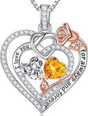 Easter Gifts for Women Wife - 925 Sterling Silver Double Birthstone Necklace, Anniversary Birthday Gifts for Women, Jewelry Gift for Wife Girlfriend Mom Her