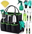 GROWIT Heavy Duty Gardening Tools - Gardening Gifts for Women, Men, Mom, Dad - Durable, Ergonomic Garden Tools Set
