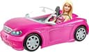 Barbie Playset with Sparkly Pink 2-Seater Toy Convertible Car Featuring Glam Details & Fashion Doll in Sundress & Sunglasses (Amazon Exclusive)