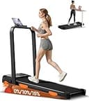 4-in-1 Walking Pad Treadmill with 15% Incline, 2.5HP Portable Under Desk Treadmills for Home and Office, Foldable Treadmill with Remote Control