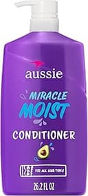 Aussie Miracle Moist with Avocado & Jojoba Oil, Paraben Free Conditioner, 26.2 fl oz