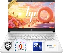 HP 14 Laptop, Intel N150 Processor, 4GB DDR5 RAM, 128GB SSD, 1TB Cloud Storage, Long Battery Life, Windows 11 with Microsoft 365 for Business, Stud...