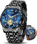 Watches Men Stainless Steel Chronograph Watch Luxury Big Face Man Dress Watches Waterproof Roman Numeral Analog Quartz Men Wrist Watch Diamond Relo...