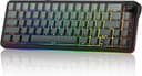 womier L65 60% Mechanical Keyboard with Knob,4000mAh,Tri Mode USB-C/BT5.0/2.4G,RGB Backlit,Hot Swap,Shine Through keycaps,Linear Switch,Gasket Moun...