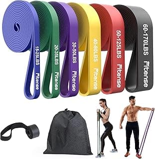 Resistance Bands Set - Pull Up Bands for Men Women, Exercise Bands Resistance with Door Anchor, Training Poster & Pouch for Body Stretching, Pull U...