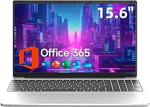 15.6 Inch Laptop with Office 365, 4GB RAM, 128GB Storage Expandable 1TB, 5205U Processor, HD Display, Windows 11 Laptops Computer, Wi-Fi 5, BT4.2, ...