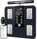 GE Smart Scale for Body Weight: 8-Electrode Digital Bathroom Scale for Weight Fat BMI Muscle Mass Full Body Composition Analyzer 50 Measurements Bl...