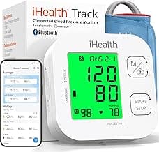 iHealth Track Smart Upper Arm Blood Pressure Monitor with Wide Range Cuff that fits Standard to Large Adult Arms, Bluetooth Compatible for iOS & An...