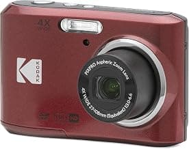 KODAK PIXPRO FZ45 16MP Compact Digital Camera, 4X Optical Zoom, AA, Red | 1080p Full HD Video, 27mm Wide Angle Lens, 2.7 Inch LCD, Point and Shoot,...