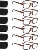 Kerecsen 6-Pack Reading Glasses Blue Light Blocking,Spring Hinge Readers for Men Women,Computer Eyeglasses