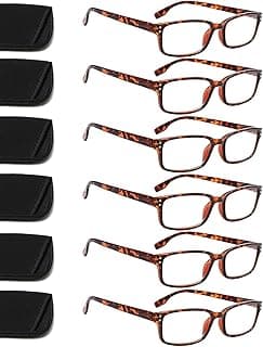 Kerecsen 6-Pack Reading Glasses Blue Light Blocking,Spring Hinge Readers for Men Women,Computer Eyeglasses