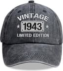 Vintage 1925-2005 Limited Edition Hats for Men Women, Personalized 20th-100th Birthday Gifts for Dad Mom Retirement