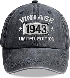 Vintage 1925-2005 Limited Edition Hats for Men Women, Personalized 20th-100th Birthday Gifts for Dad Mom Retirement