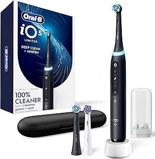 Oral-B Rechargeable Electric Toothbrush, iO5 Limited Deep Clean & Whiten, 5 Cleaning Modes, Visual Pressure Sensor to Protect Gums, Travel Case, 3 ...