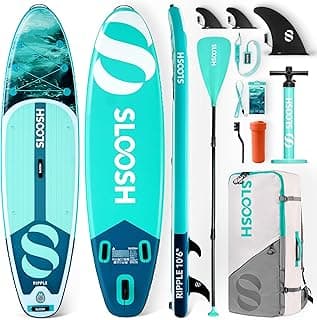 SLOOSH Inflatable Stand Up Paddle Board, 10'6" Paddle Boards with Premium Accessories, Non-Slip EVA Deck, Ultra-Light Carry Bag Pump, Ripple SUP fo...