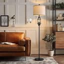 62.5" Floor Lamp for Living Room Industrial Black Standing Tall Lamps for Bedroom Mid Century Modern Corner Floor Lamps for Office Nursery Reading ...