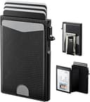 Flip Pop Up Wallet for Men Card Holder: Smart Privacy & lD Display Mode, RFID Blocking, Slim Genuine Leather, Minimalist Front Pocket - 8 Cards Cap...