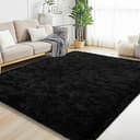 Black Area Rugs for Living Room, 5x7 Fluffy Shaggy Rug Soft Carpets, Rugs for Bedroom Nursery Kids Room Dorm Home Decor Aesthetic