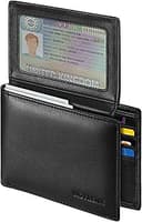 Leather Wallets for Men, Genuine Leather Mens Wallets Bifold Rfid Blocking with 2 ID Windows