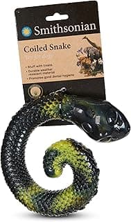 Smithsonian TPR Snake Dog Toy – Durable Treat Dispensing Chew Toy for Dental Health, Weather-Resistant, Interactive Coiled Design, Ideal for Dogs