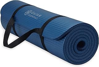 Gaiam Essentials 2/5" Thick (10mm) Yoga & Pilates, Fitness & Exercise Mat with Easy-Cinch Carrier Strap Cusion Support For Fitness and Gym Workouts