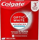 Colgate Optic White Advanced Hydrogen Peroxide Toothpaste, Teeth Whitening Toothpaste Pack, Enamel-Safe Formula, Helps Remove Tea, Coffee, and Wine...