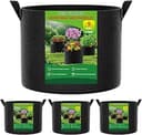 FEED GARDEN 5 Gallon Grow Bags 4 Pack – 300G Non-Woven Thickened Fabric Plant Pots with Reinforced Handles, Breathable Drainage Planters for Vegeta...